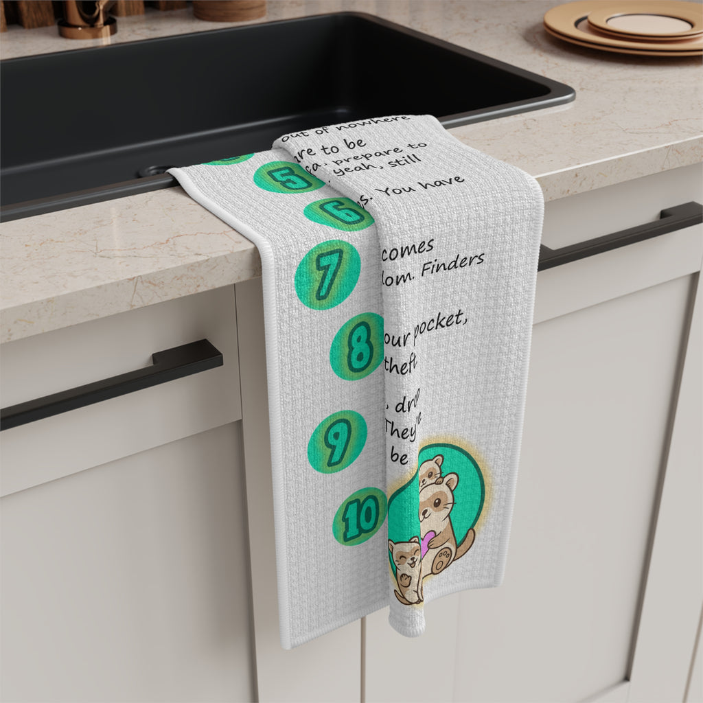 Tea Towel - Funny Ferret House Rules by FerretTubeTV Funny Gift