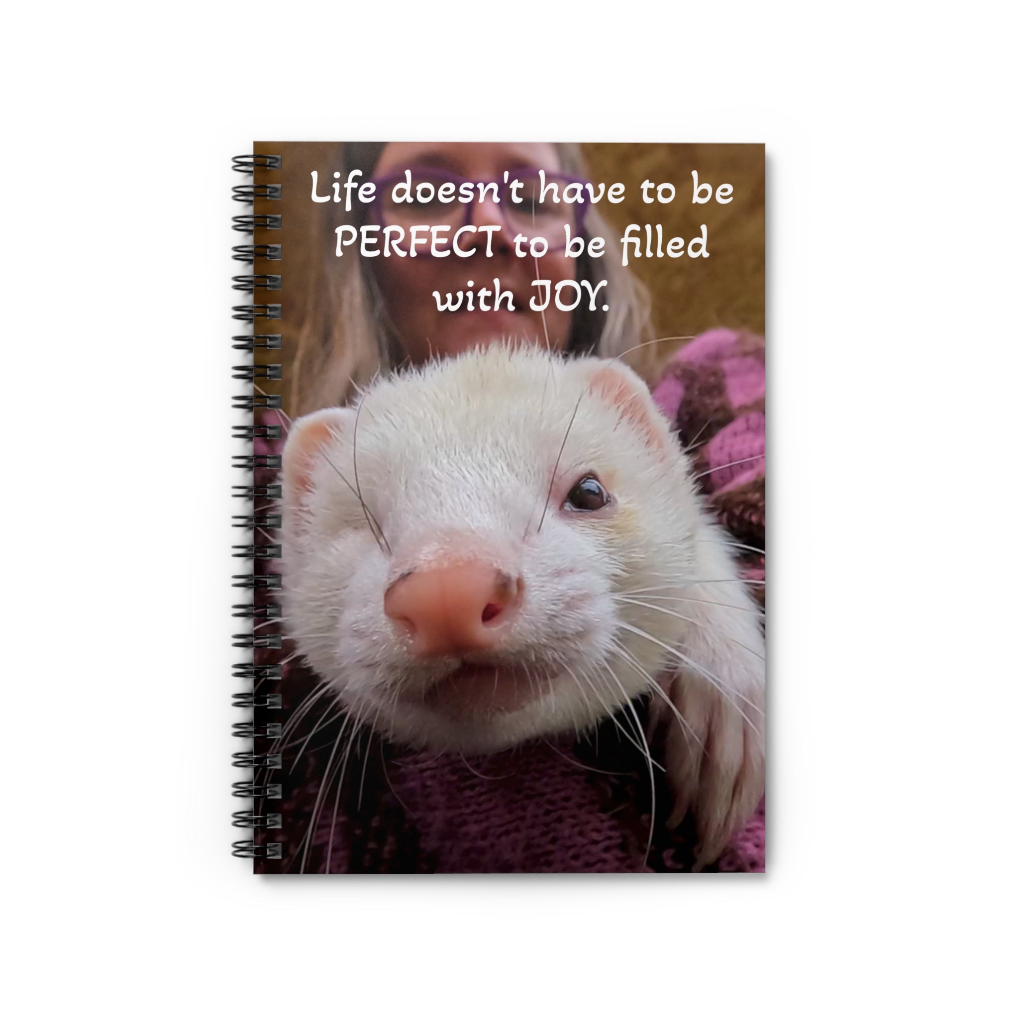 Cute Ferret Notebook – Life Doesn't Have to Be Perfect – Zoro Ferret Journal – Gift for Ferret Lovers – Writing Diary – FerretTubeTV